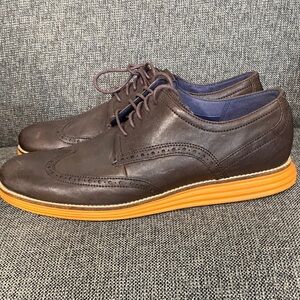 Cole Haan Dark Brown Leather Oxfords with Tan Sole